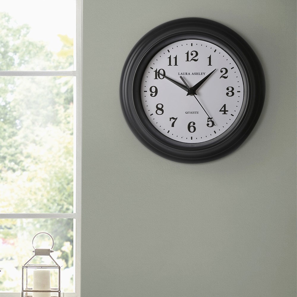 Newgale Small Kitchen Wall Clock 115779 by Laura Ashley in Charcoal Grey